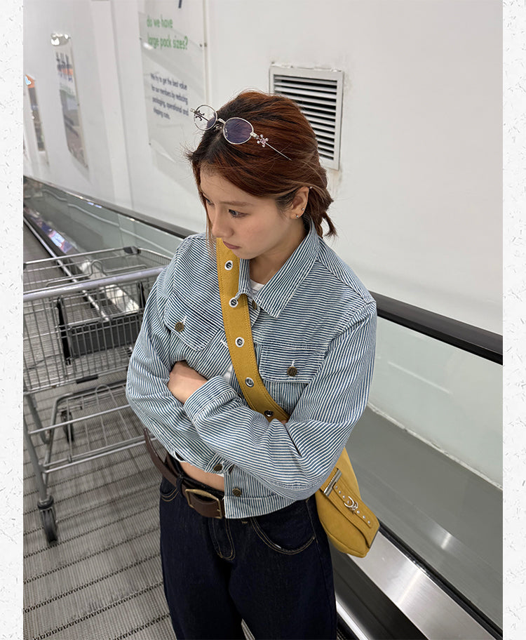 コットン ヒッコリーストライプ ワークジャケット N585