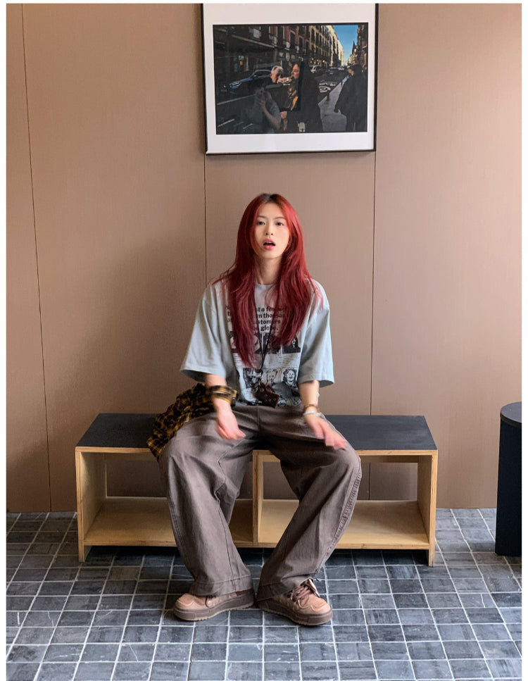 ルーズプリント半袖Tシャツ N465