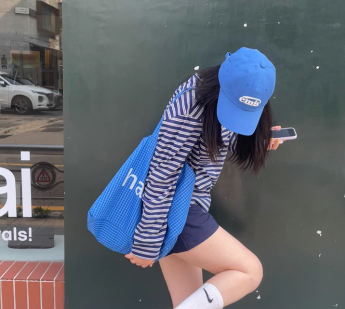 グレープチェックロゴトート TH-009