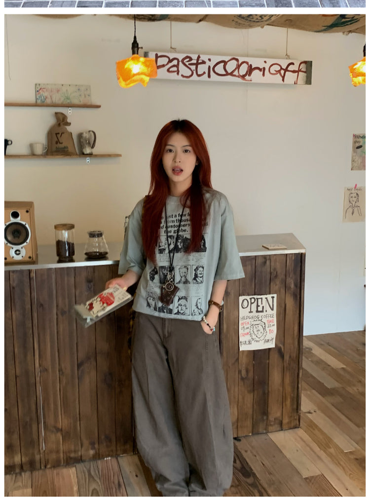 ルーズプリント半袖Tシャツ N465