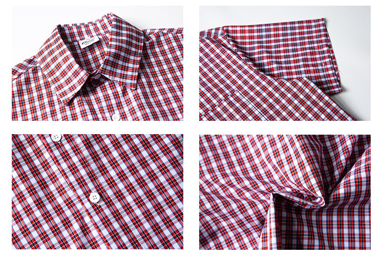 チェック柄半袖Tシャツ N433