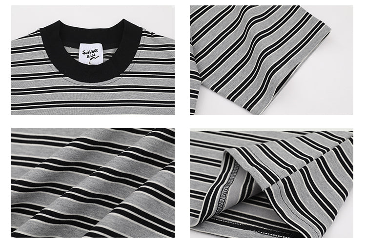 ボーダー柄半袖Tシャツ N438