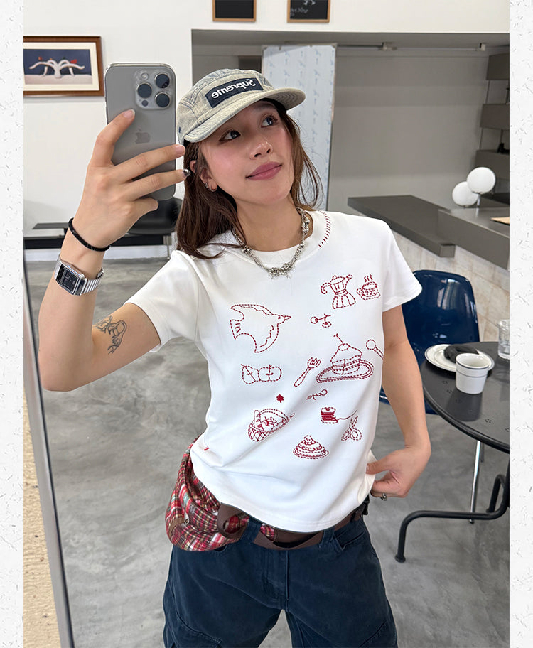 プリント半袖Tシャツ N474