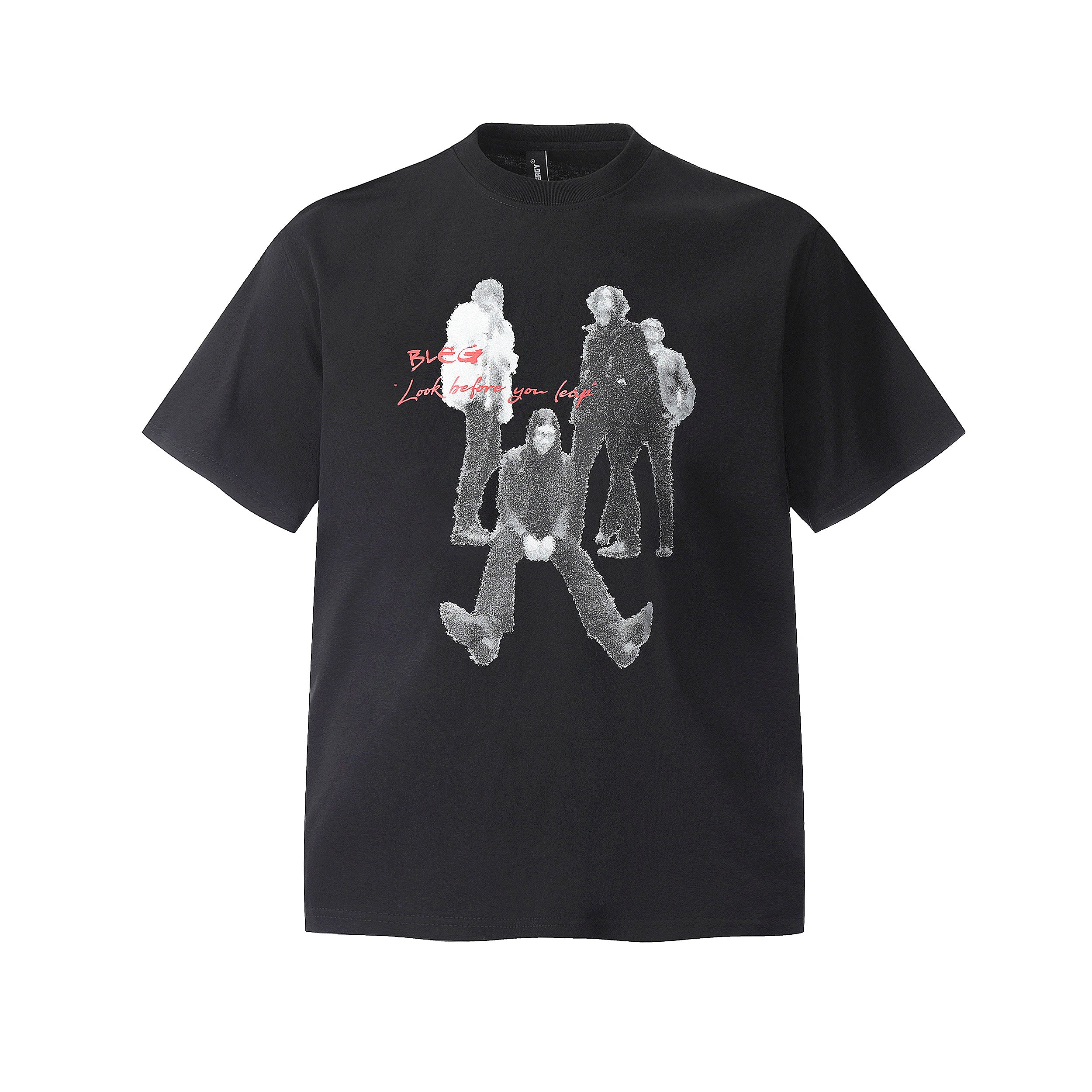 ラウンドネックロックプリントTシャツ N442