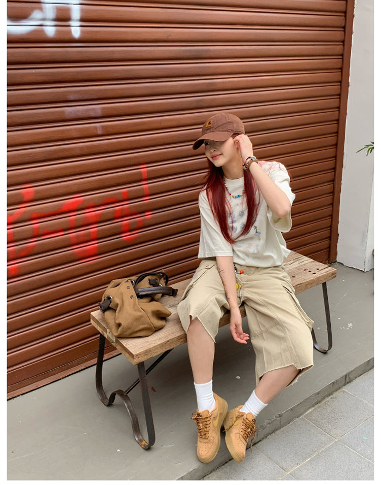 カジュアルプリントTシャツ ユニセックス 半袖 N449