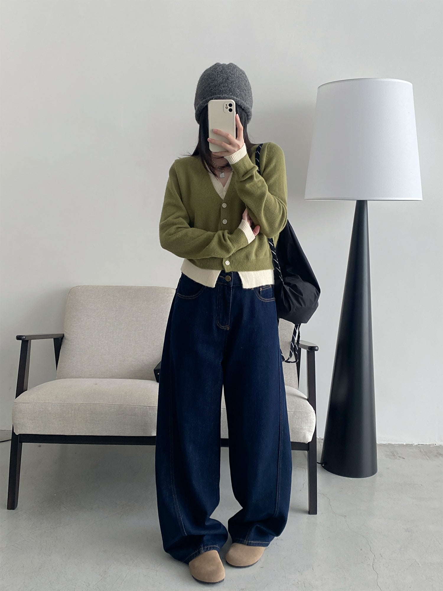 フェイクツーピースニットカーディガン N630