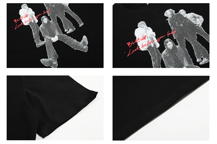 ラウンドネックロックプリントTシャツ N442