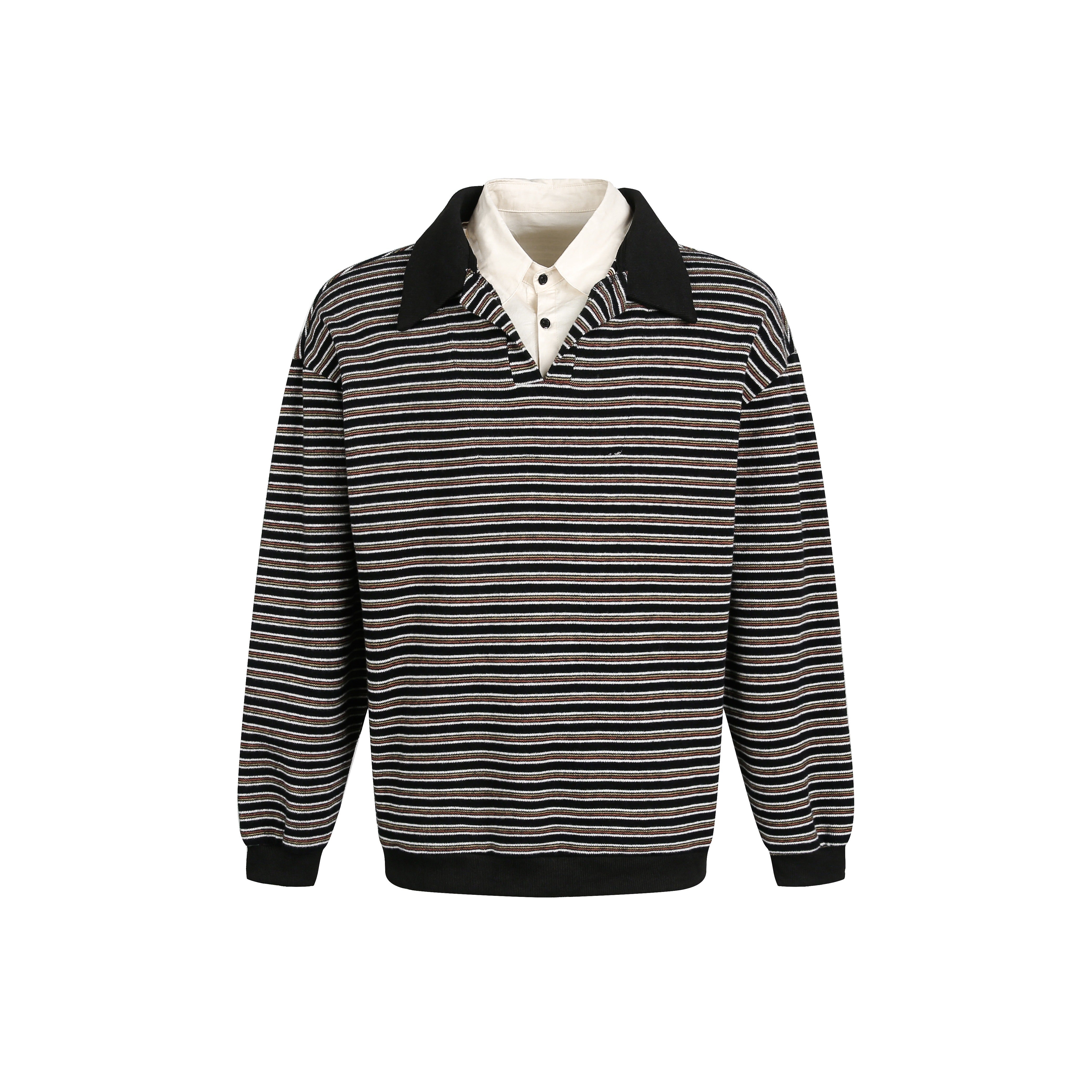 フェイクツーピーススボーダーポロシャツ N499