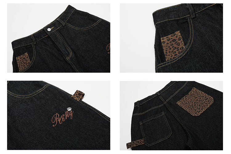 アニマル柄ポケットデニムショーツ N440