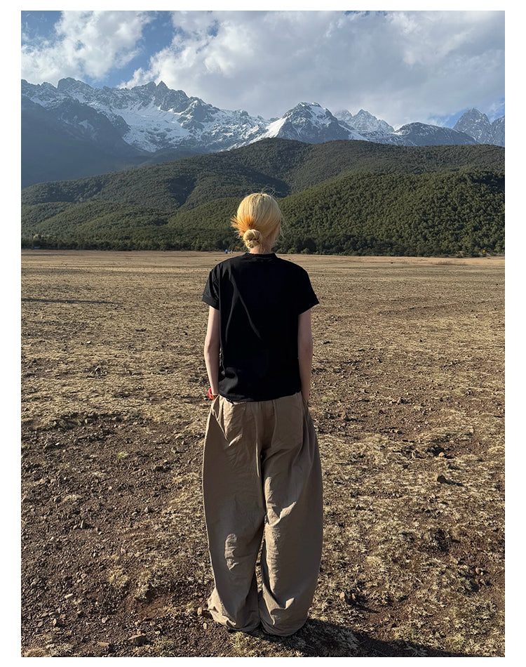 シンプル無地クルーネックTシャツ N459