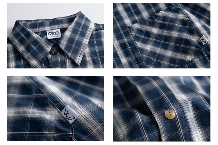 チェック柄長袖シャツ N558