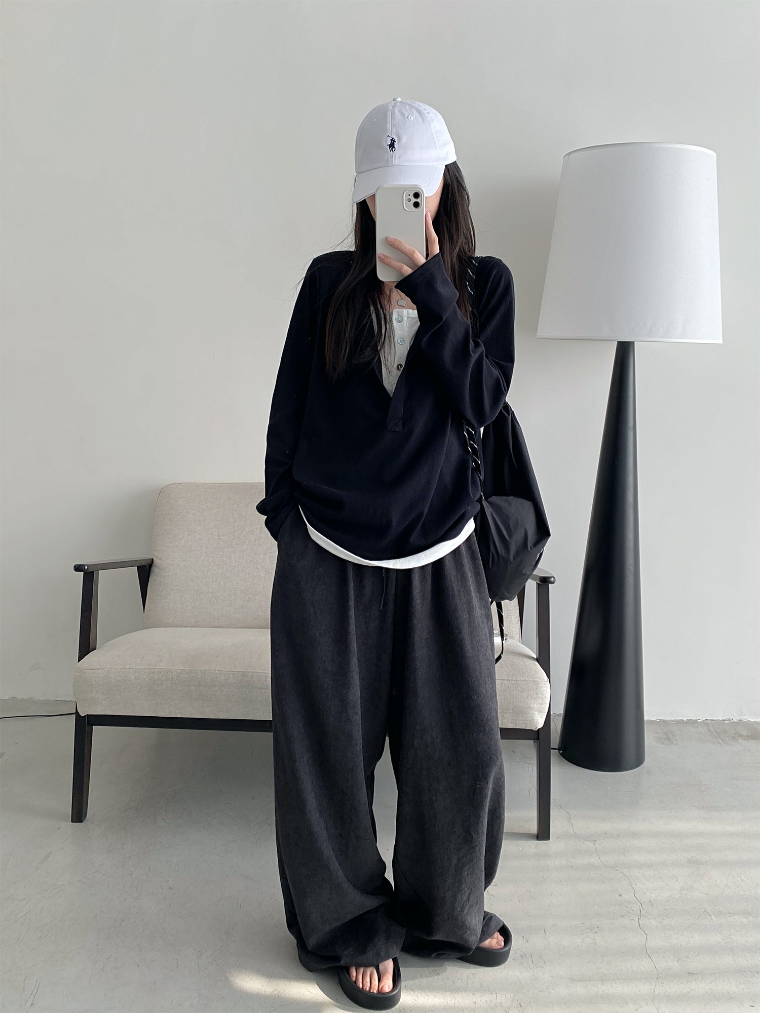 N606フェイクツーピース長袖Tシャツ N606