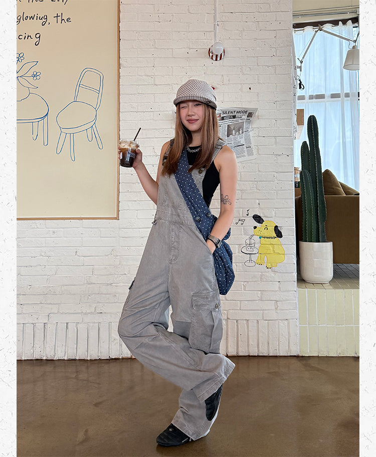 ゆるだぼシルエット カーゴ オーバーオール N583