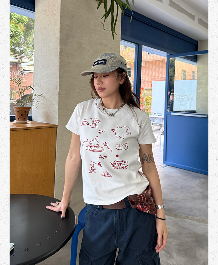 プリント半袖Tシャツ N474