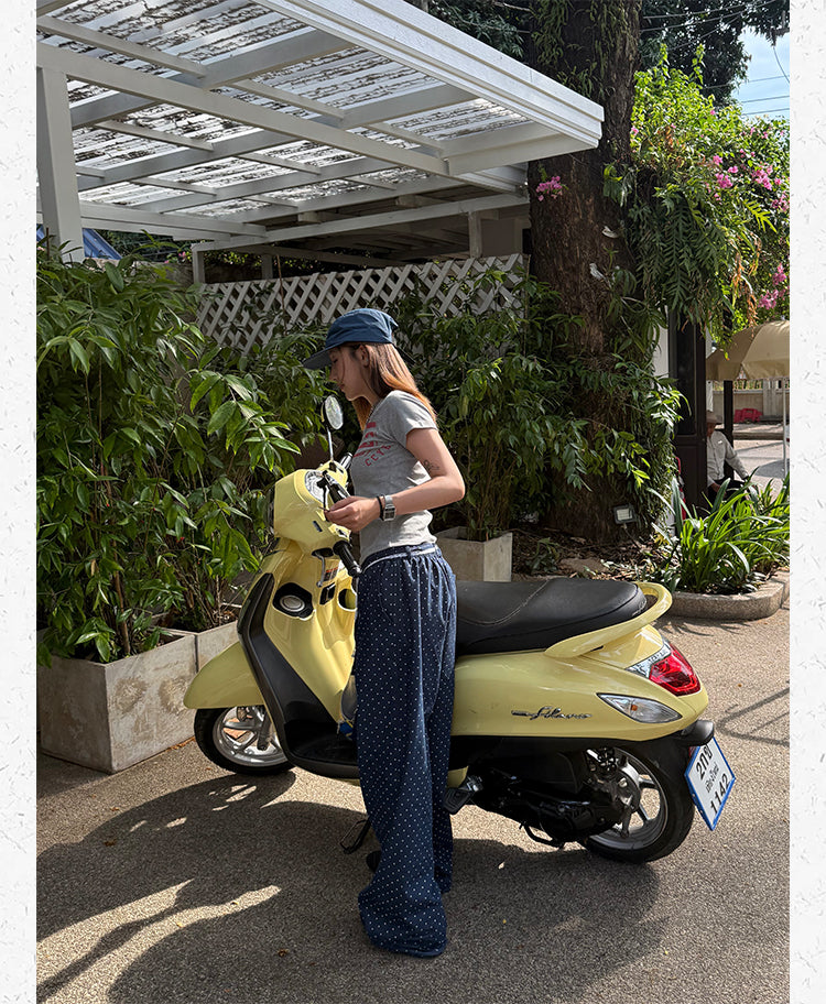 スター柄ウエストゴムパンツ N478