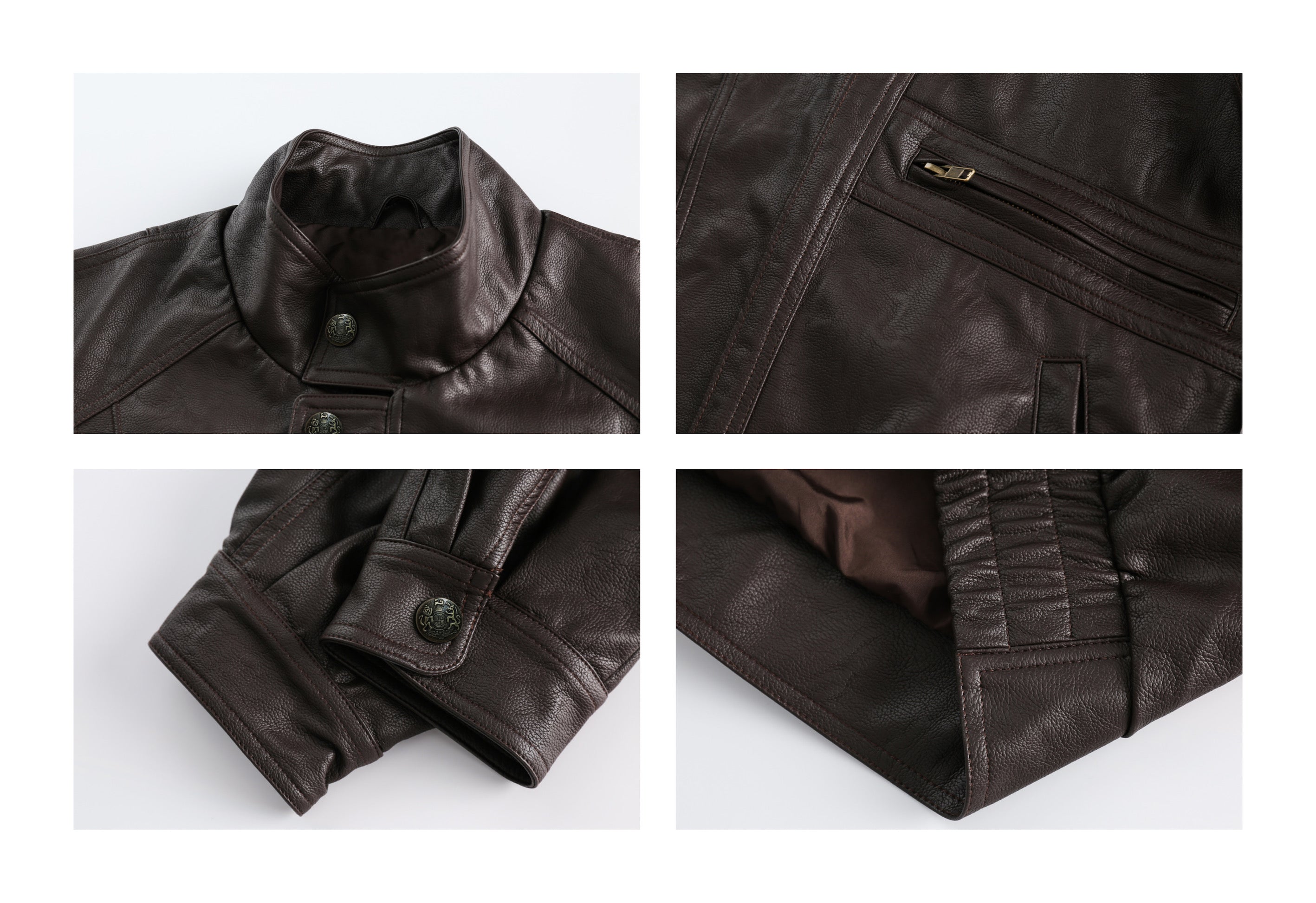 ビンテージスタンドカラーレザージャケット N123