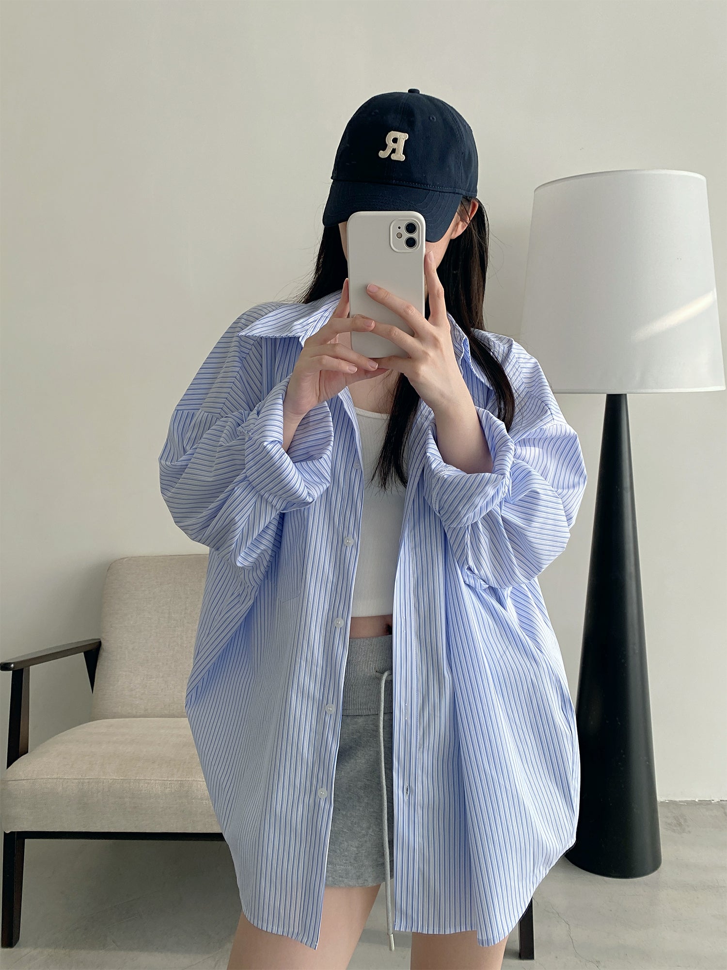 ストライプ長袖シャツ N571