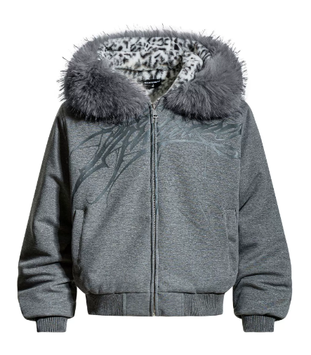 レオパードライナー フーデッド中綿ブルゾン AKA-002