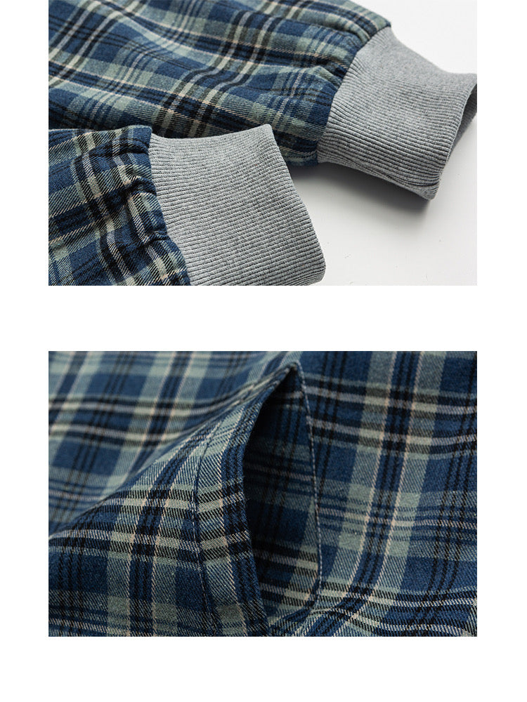 リバーシブルチェック柄パーカー N498