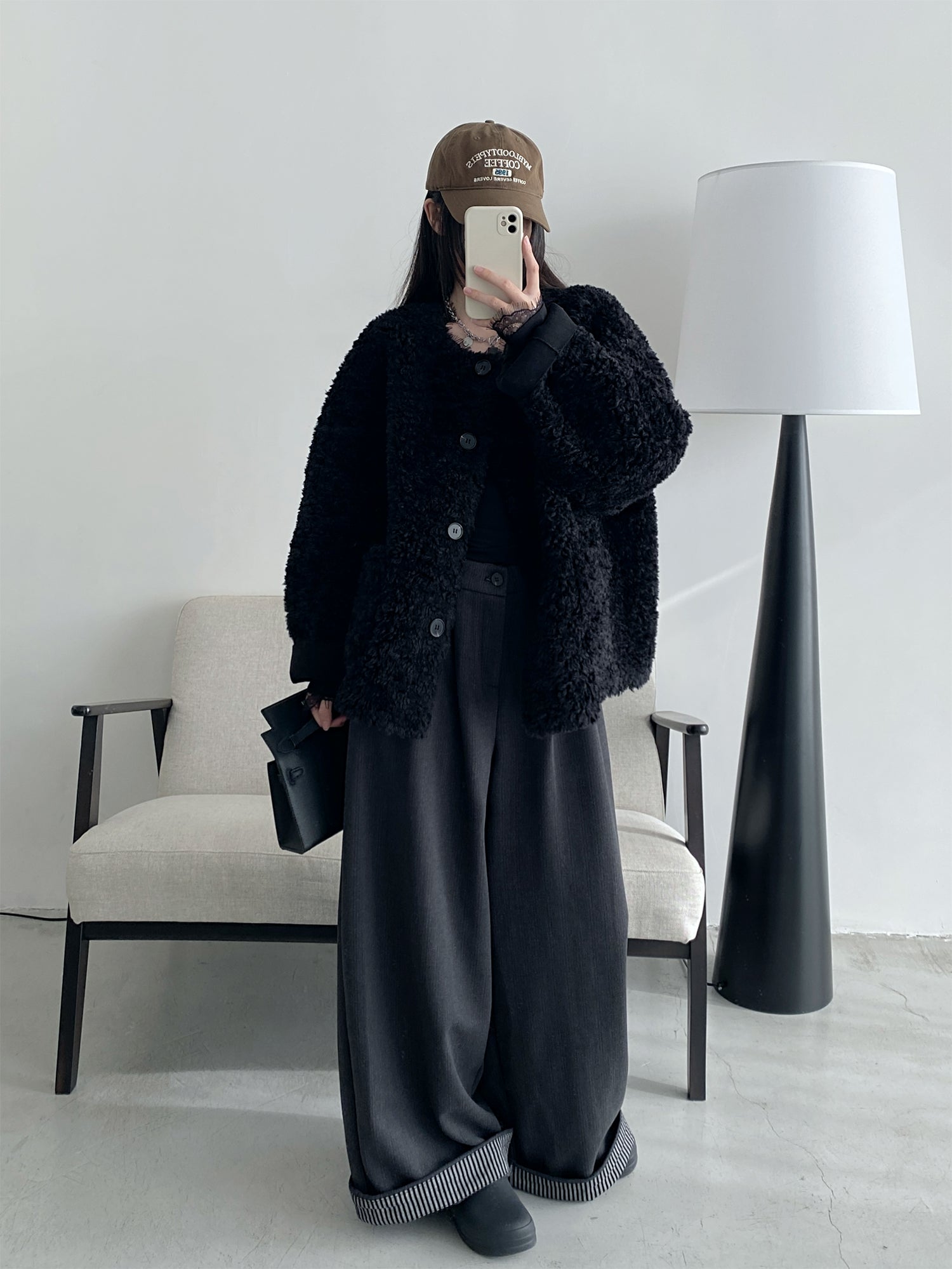 ショートルーズボアコート N901