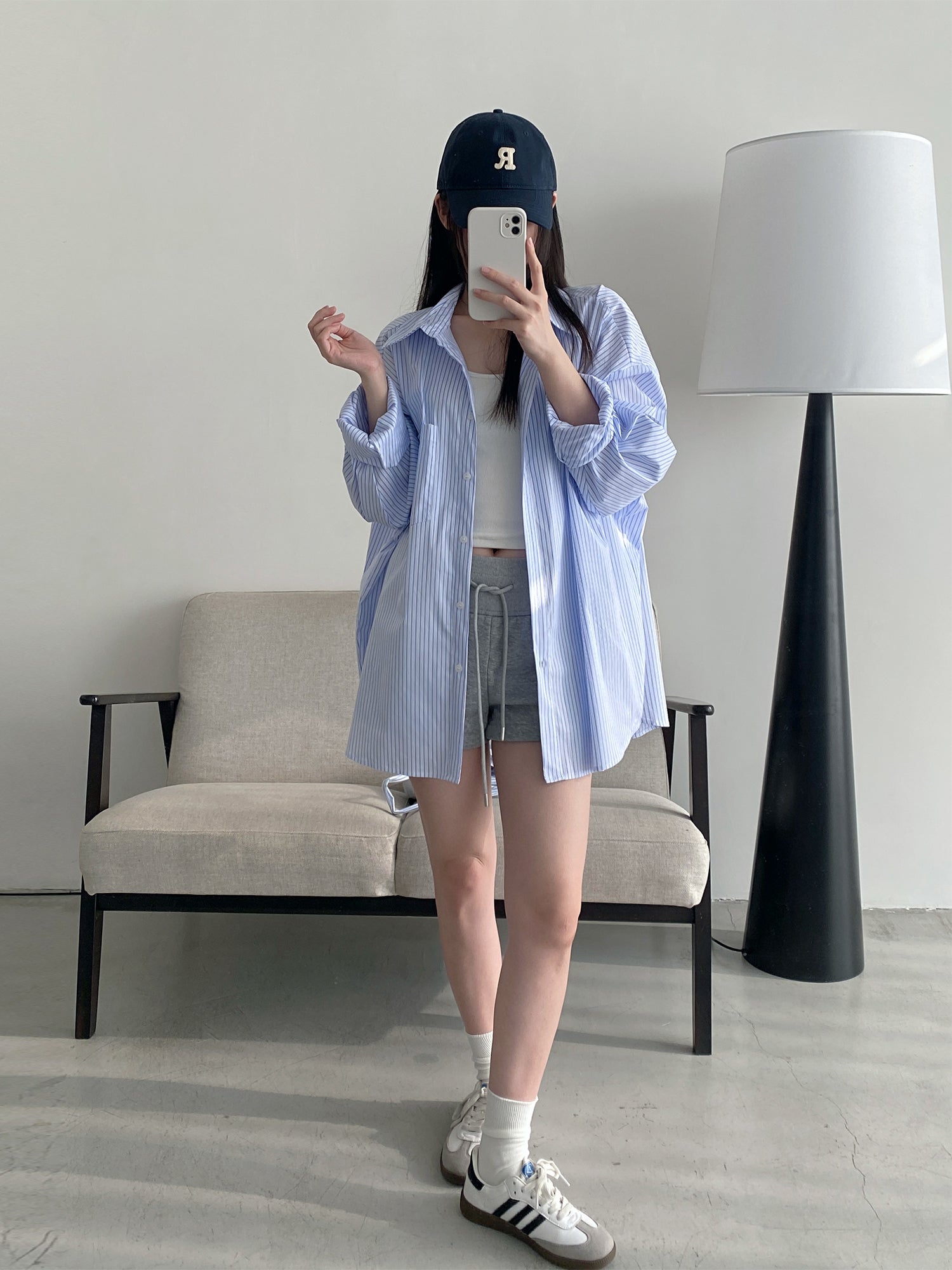 ストライプ長袖シャツ N571