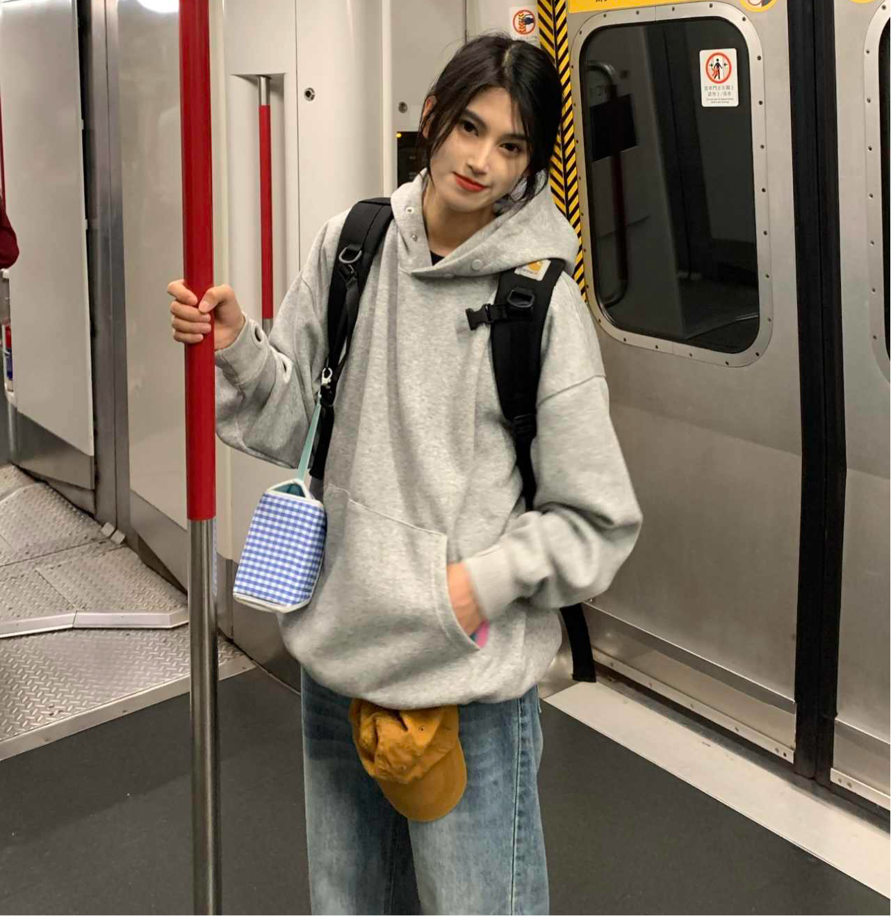 オーバーサイズカンガルーポケットフーディー N98