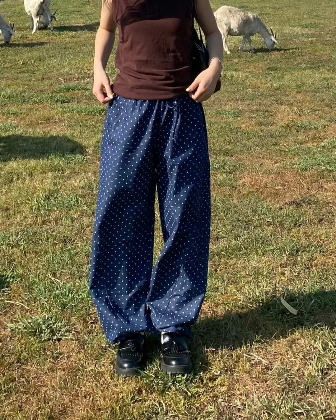 スター柄ストレートパンツ VL001