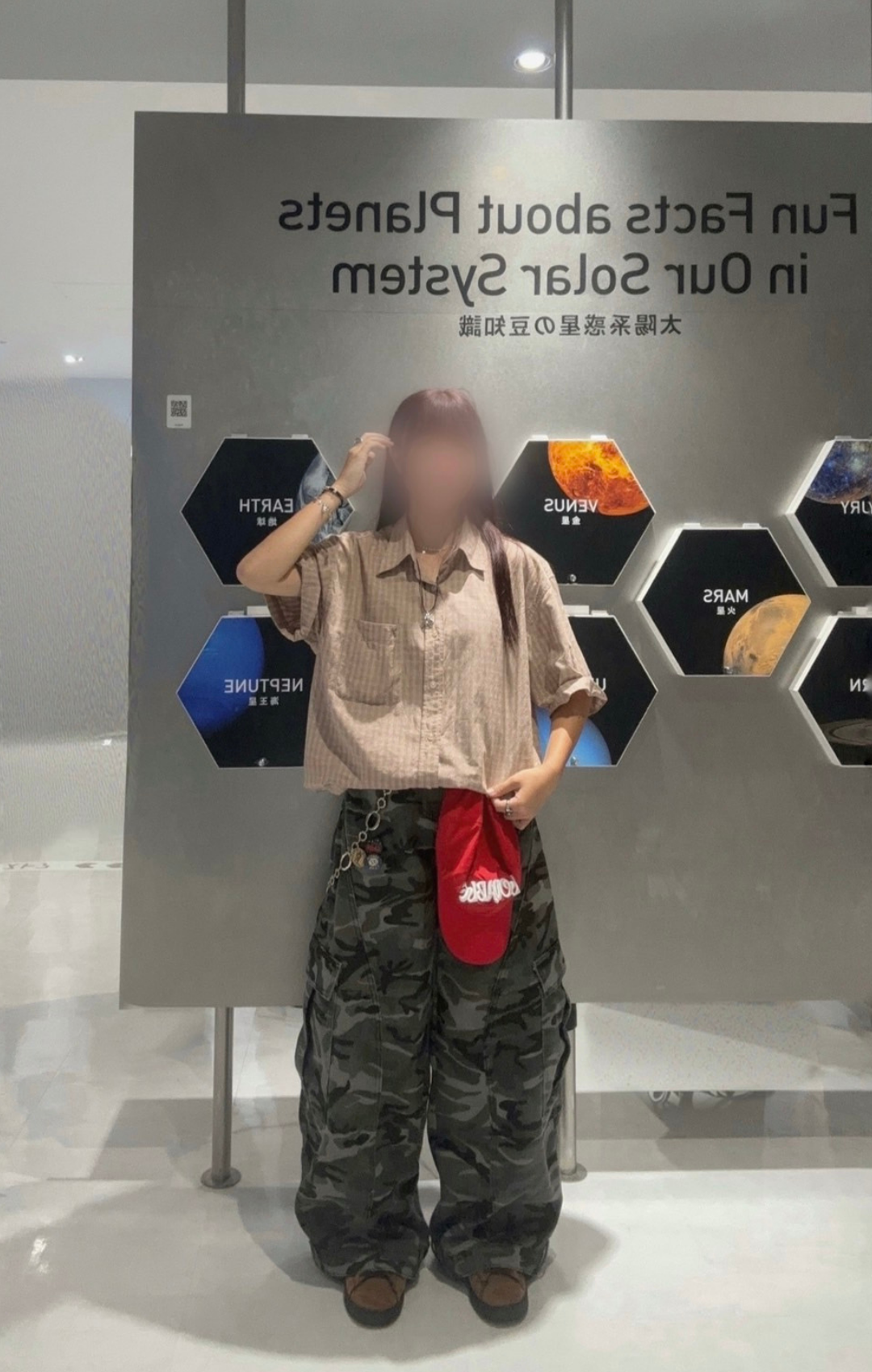 シーム入り迷彩ワイドカーゴパンツ EA001