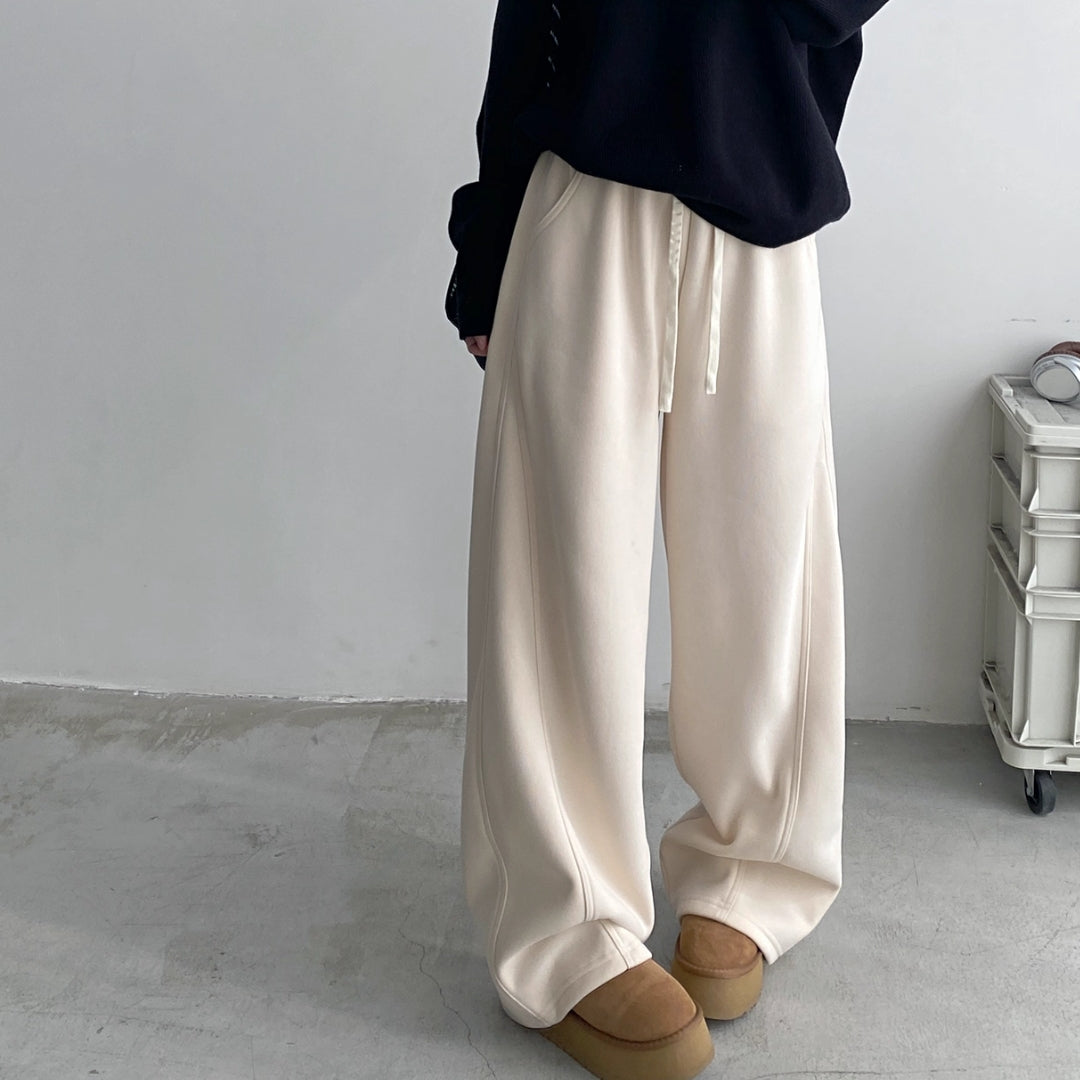 センターピンタック・ワイドスウェットパンツ s0814m-9