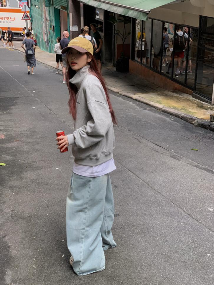 スタンドカラーハーフジップスウェット N138