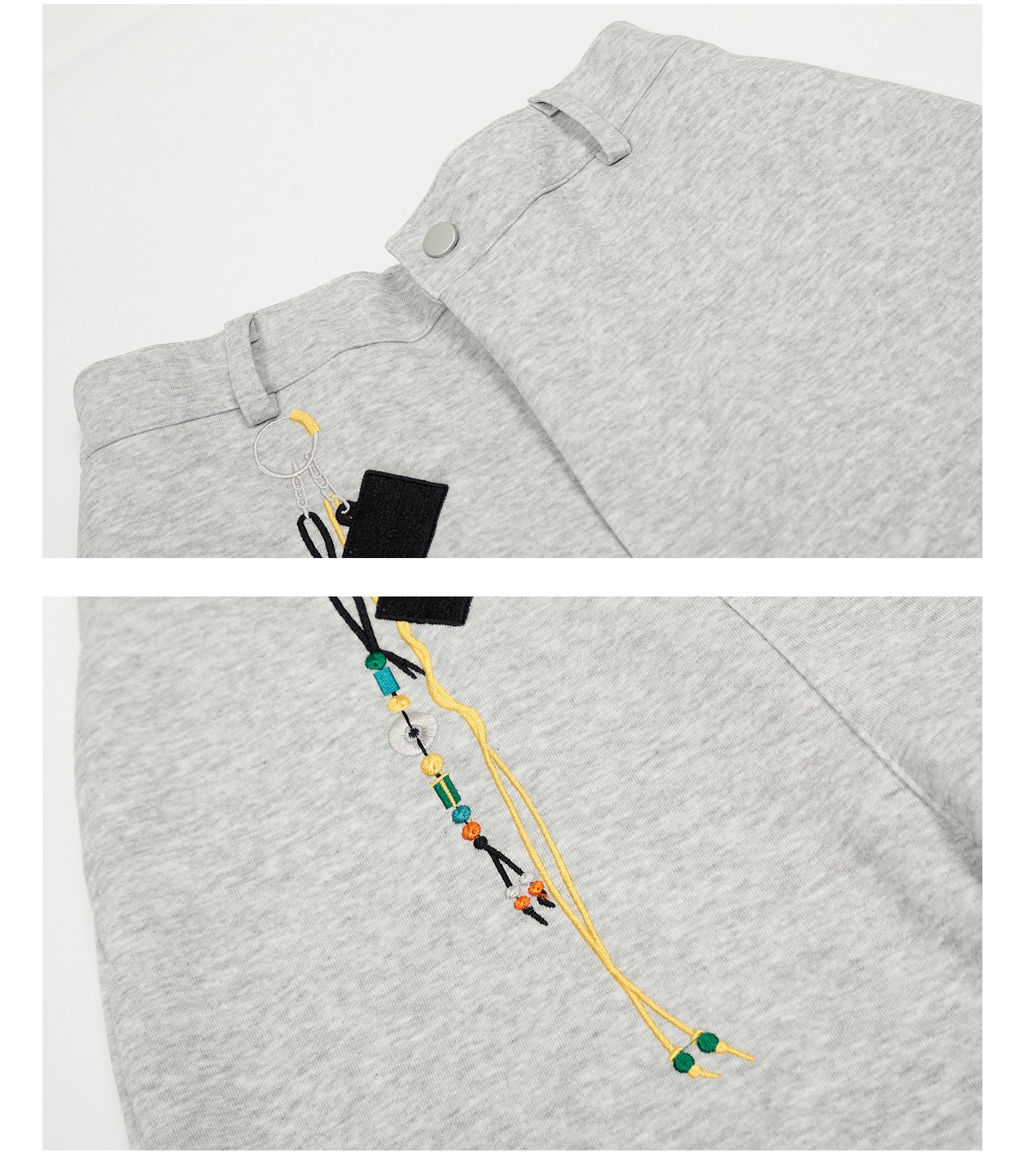 ベルトループ付き刺繍スウェットパンツ N586