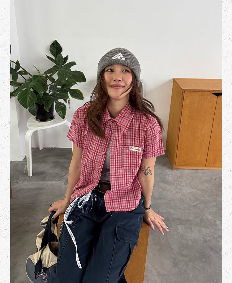 アメリカンチェック柄シャツ N472