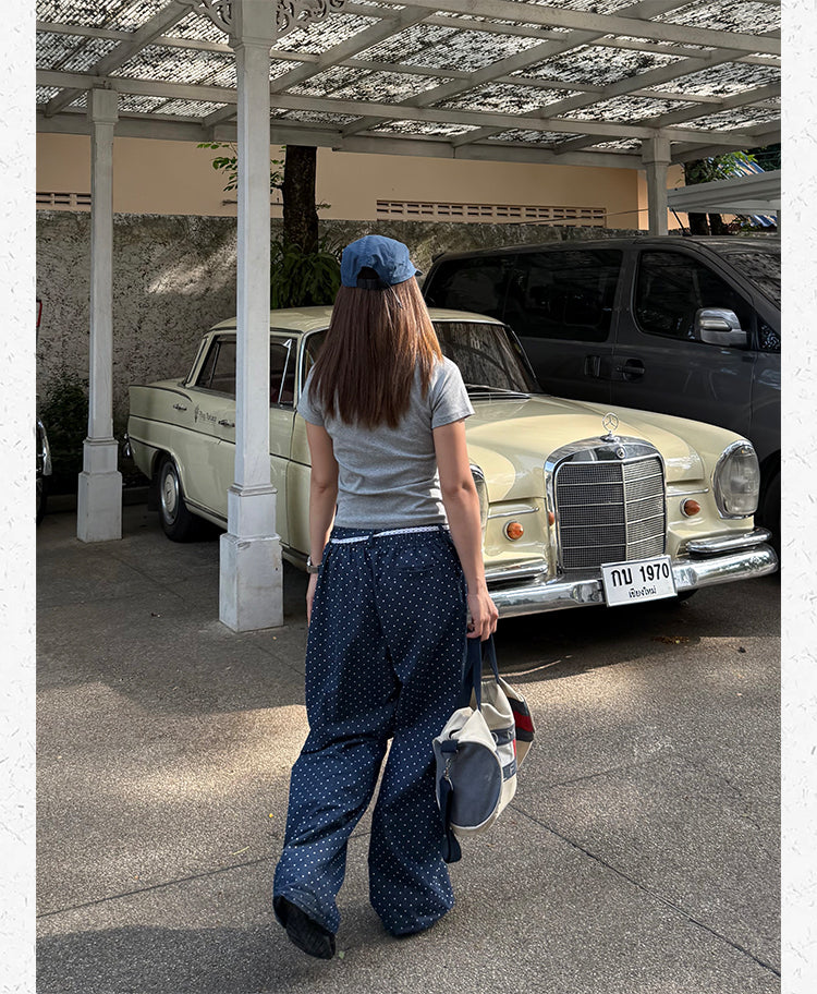 スター柄ウエストゴムパンツ N478