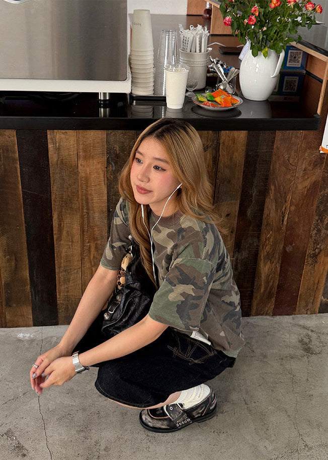 カモフラージュ半袖Tシャツ
選べる2シルエット SE-001