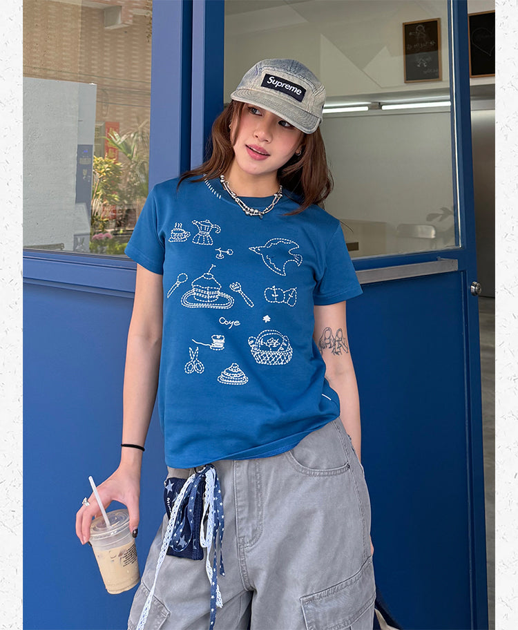 プリント半袖Tシャツ N474