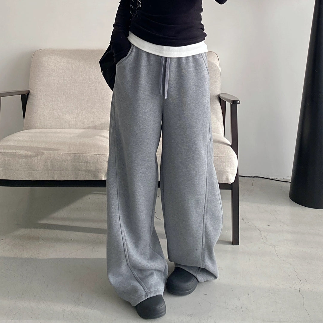 センターピンタック・ワイドスウェットパンツ s0814m-9