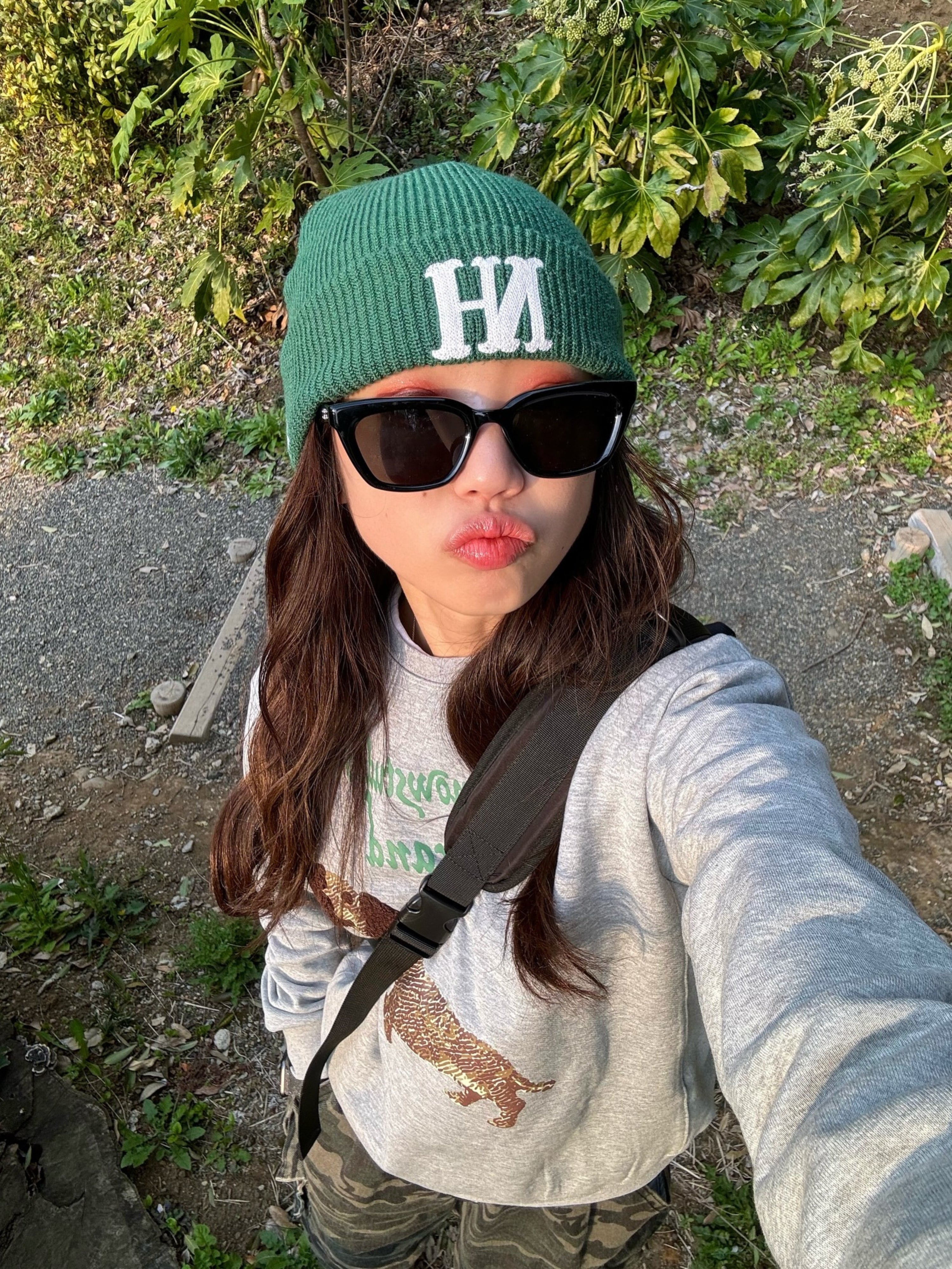 【NoKnow original】ダックスフンドプリントデザインショート丈スウェット