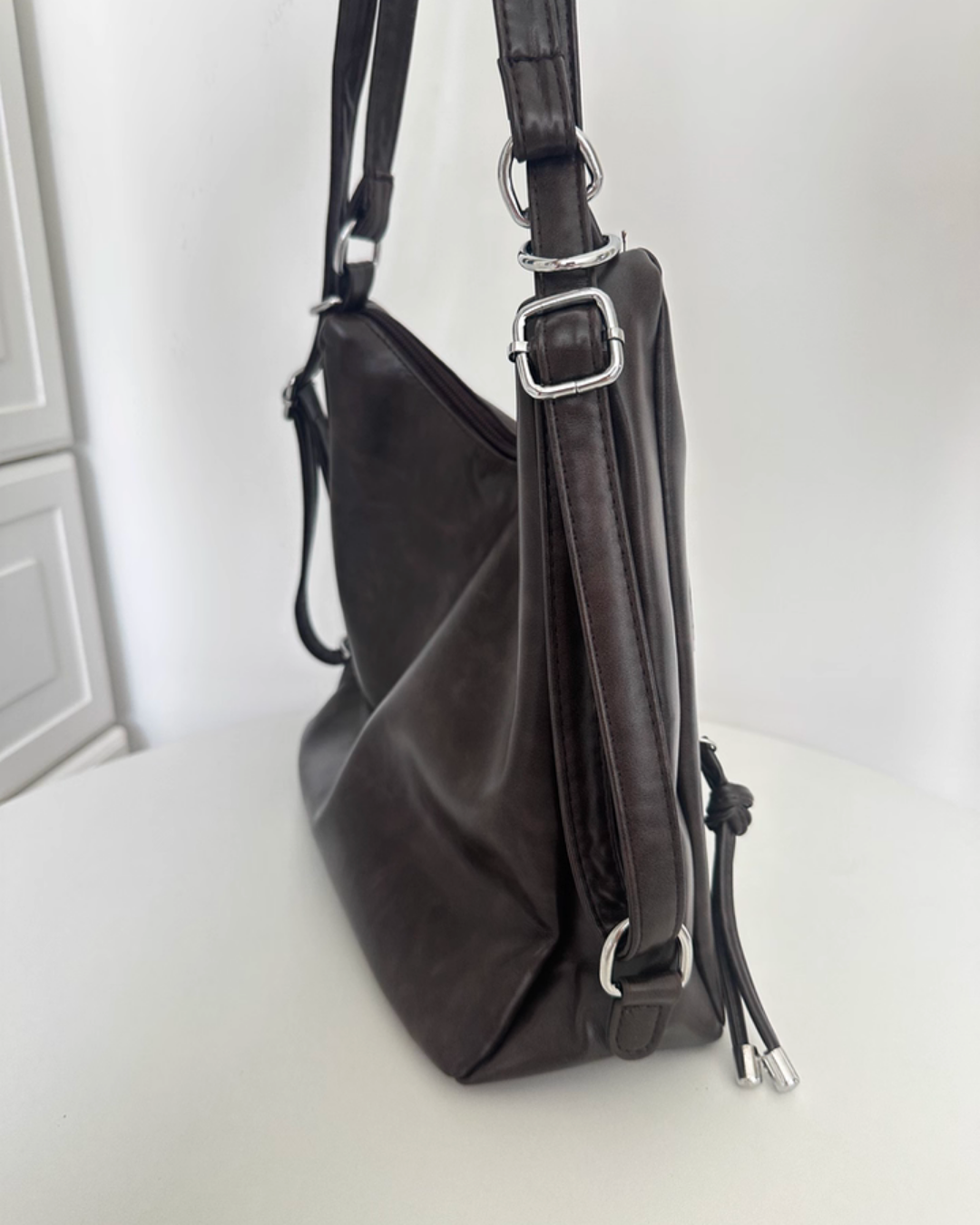 2WAY ヴィンテージライク・ソフトレザーホーボーバッグ OT-014