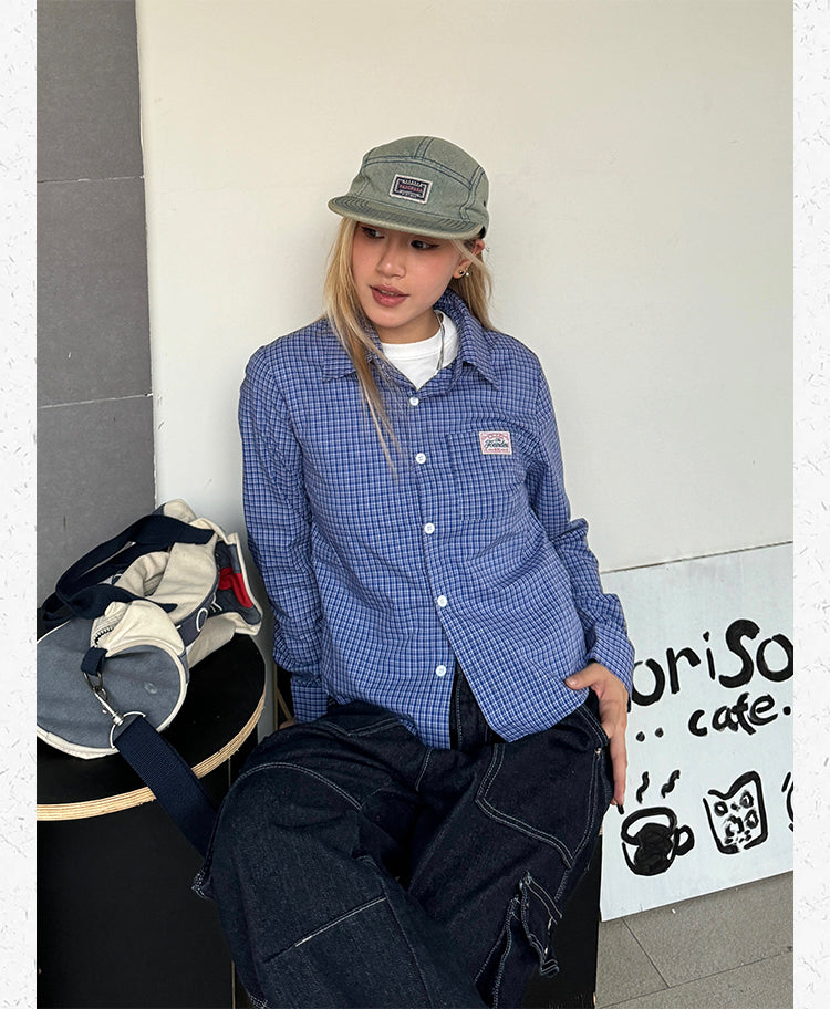 チェック柄半袖長袖シャツ N471