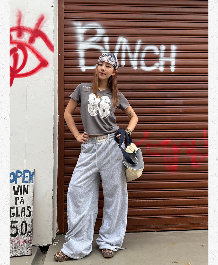 サイド刺繍 ワイドスウェットパンツ N511