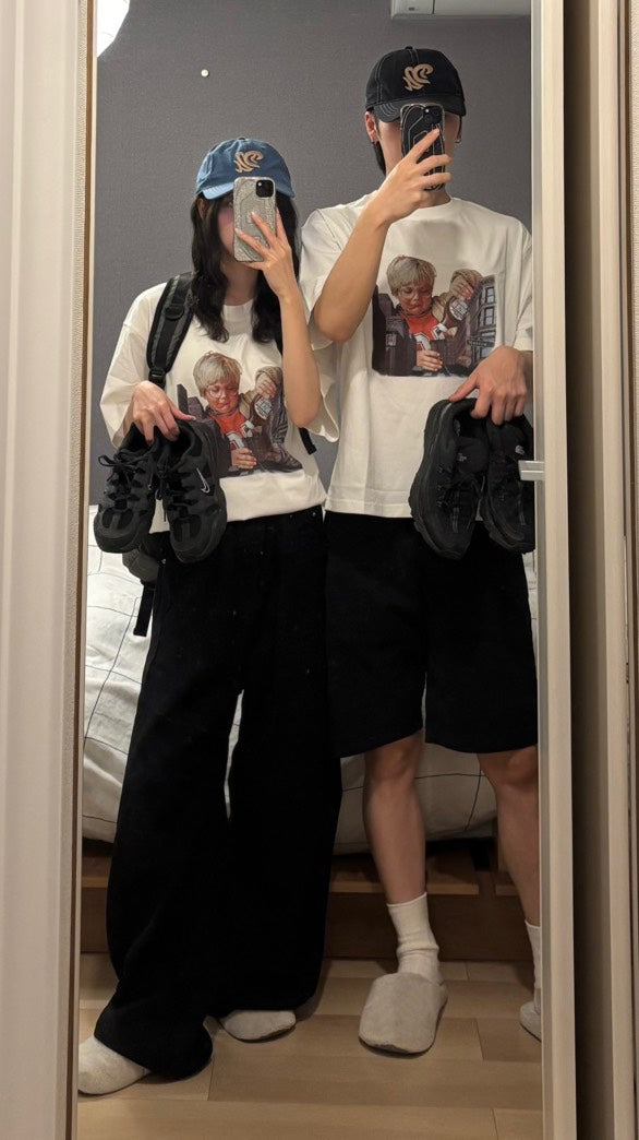 【NoKnow original】新作 アメリカンレトロ フォトプリントTシャツ