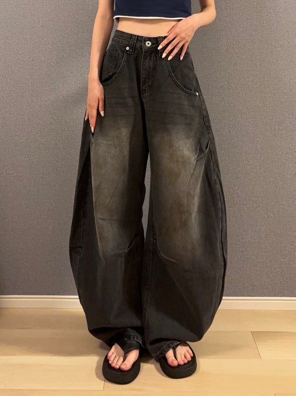 ウォッシュドワイドデニムパンツ s0814m-2