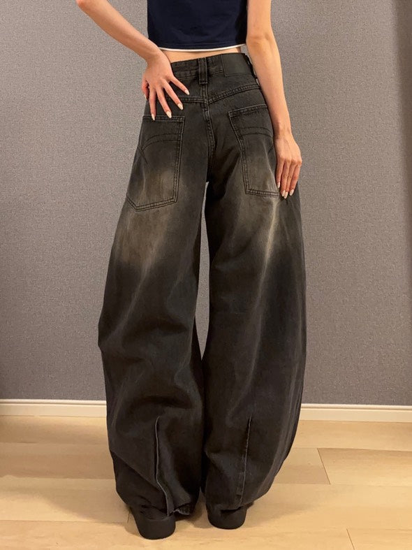 ウォッシュドワイドデニムパンツ s0814m-2