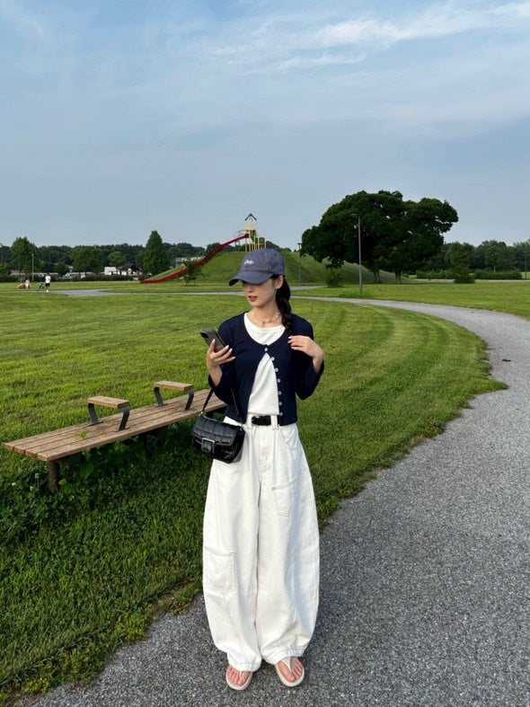 ホワイトシミターワイドパンツ s0814m-3