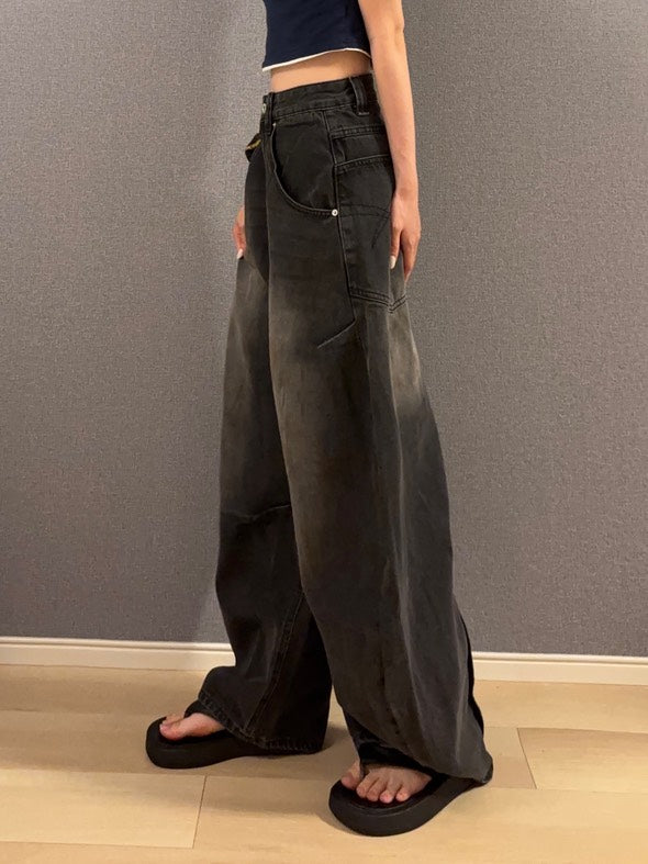 ウォッシュドワイドデニムパンツ s0814m-2