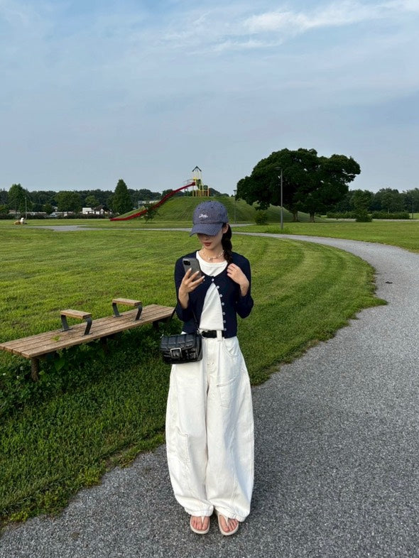 ホワイトシミターワイドパンツ s0814m-3