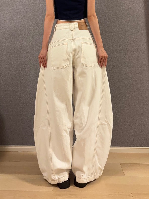 ホワイトシミターワイドパンツ s0814m-3