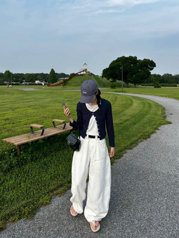 ホワイトシミターワイドパンツ s0814m-3