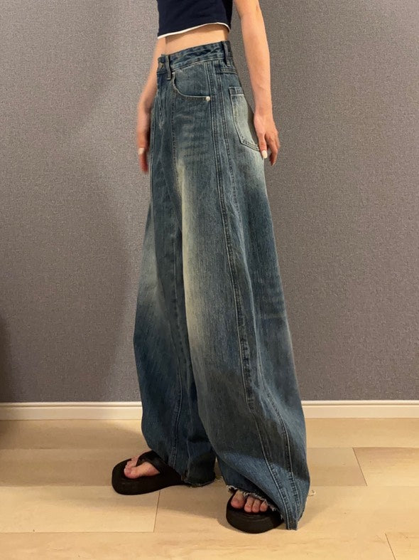 アメリカンレトロウォッシュワイドデニム s0814m-5