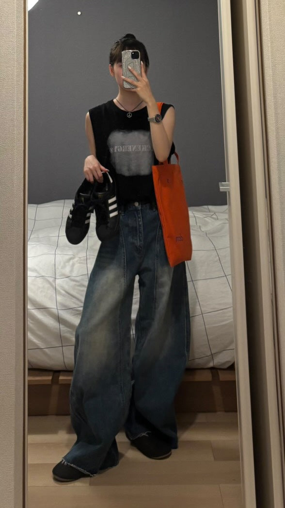 アメリカンレトロウォッシュワイドデニム s0814m-5